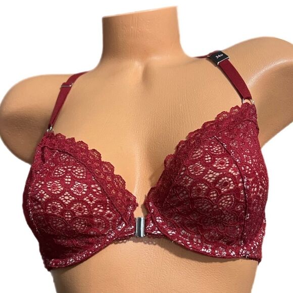 Victorias Secret Dream Angels Unlined Demi Underwire Racerback Lace bra 32DD - Picture 2 of 7